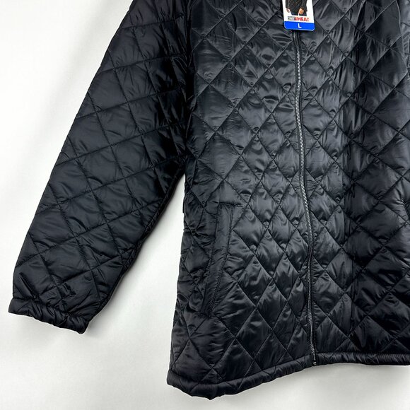 NWT 32 Degrees Heat Women's Full Zip Black Puffer Jacket Quilted | Size L - Picture 4 of 15